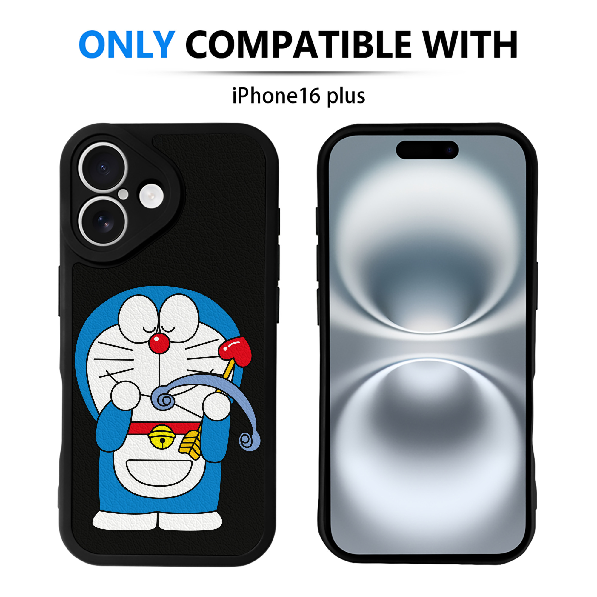 （画像用） ドラえもん Doraemon 【iPhone 16シリーズ対応】シリコンスマホケース（レザー調） 材質：シリコン